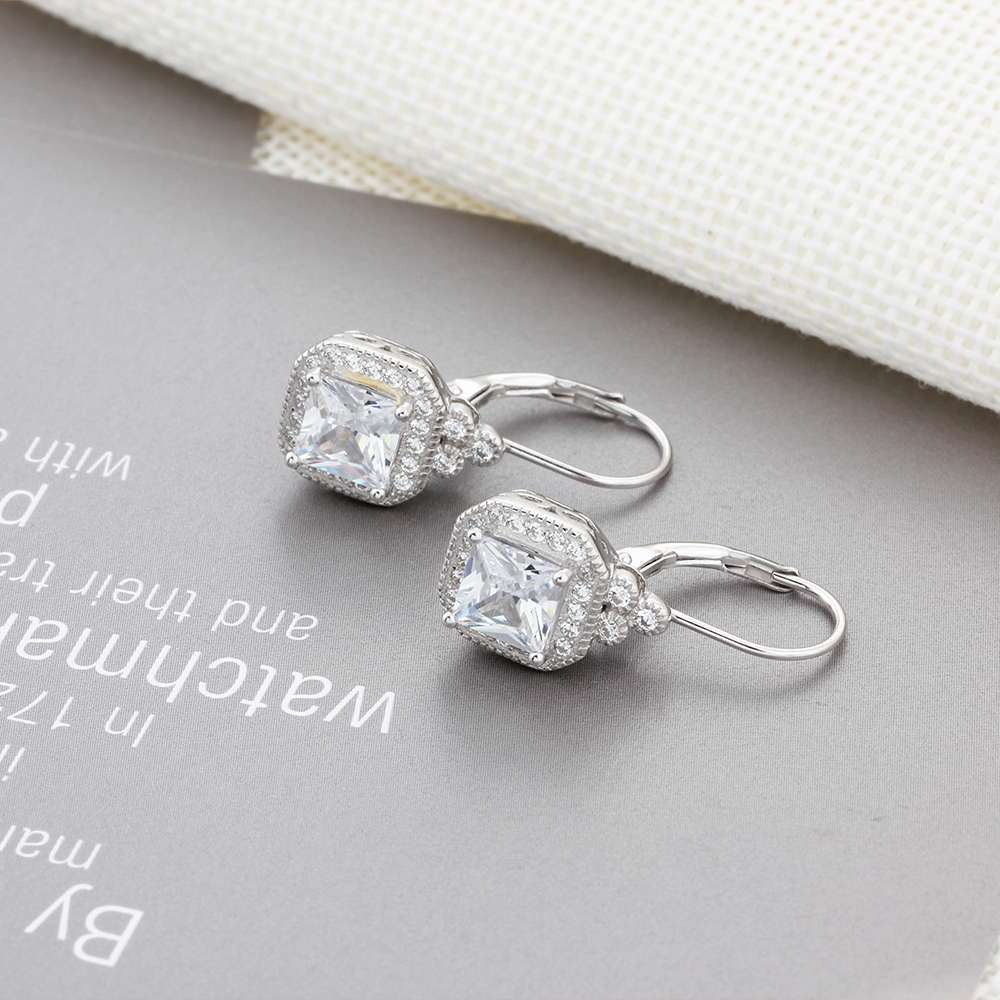 s925 sterling silver rhinestone earrings-Jewearrings