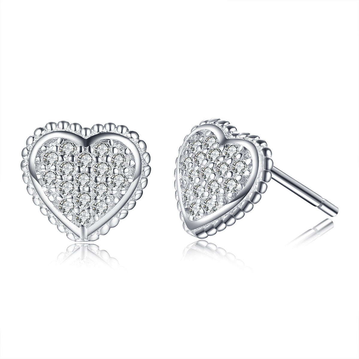 S925 Sterling Silver Heart Earrings-Jewearrings