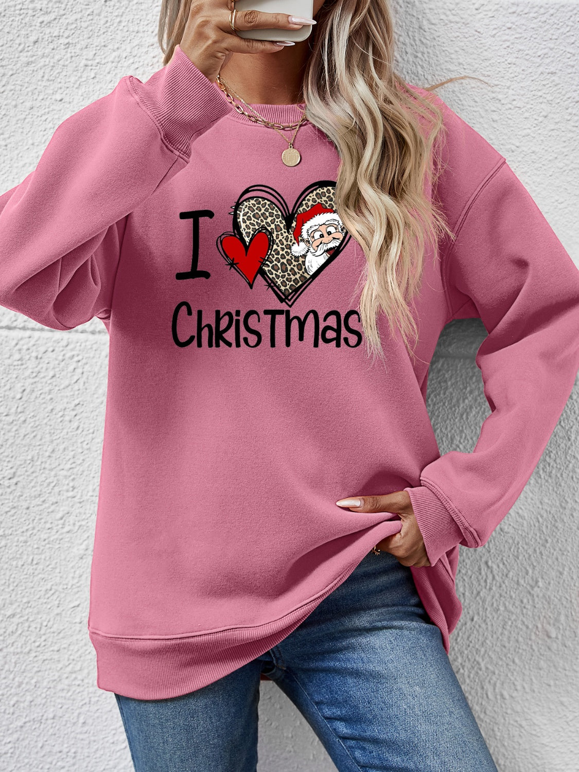 CHRISTMAS Graphic Round Neck Sweatshirt-Jewearrings