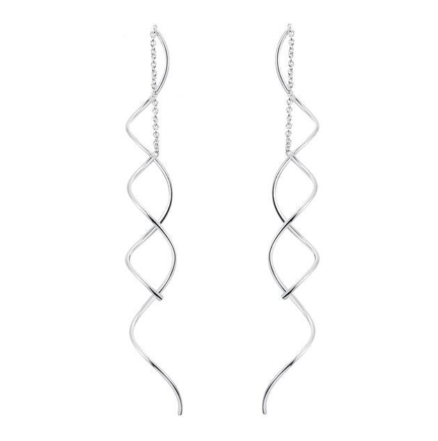 Simple spiral ear line gold colSubtle Solitaire Drop Studsor fashion earrings jewelry wholesale-Jewearrings