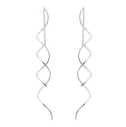 Simple spiral ear line gold colSubtle Solitaire Drop Studsor fashion earrings jewelry wholesale-Jewearrings