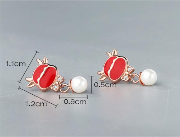 Pure Silver Earrings Female Korean Calf Earrings Freshwater Pearl Earrings-Jewearrings