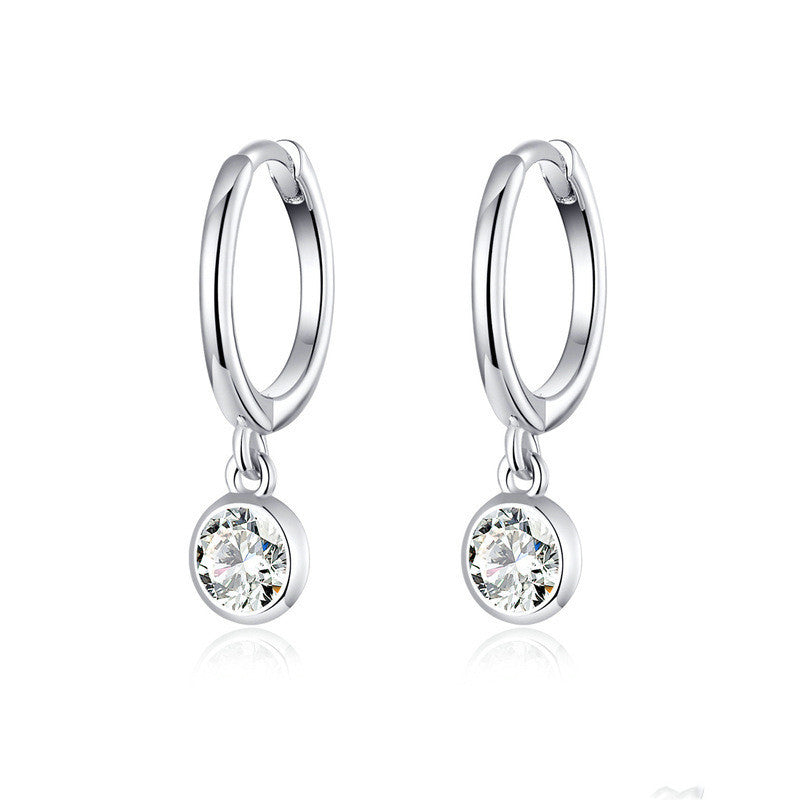 Zircon ear hoop earrings-Jewearrings