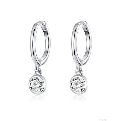 Zircon ear hoop earrings-Jewearrings