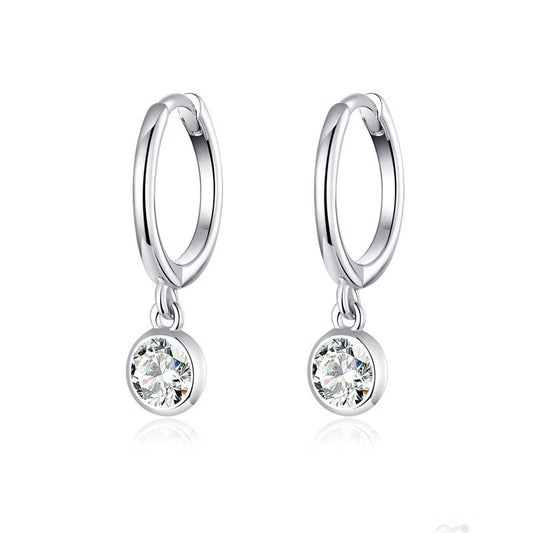 Zircon ear hoop earrings-Jewearrings