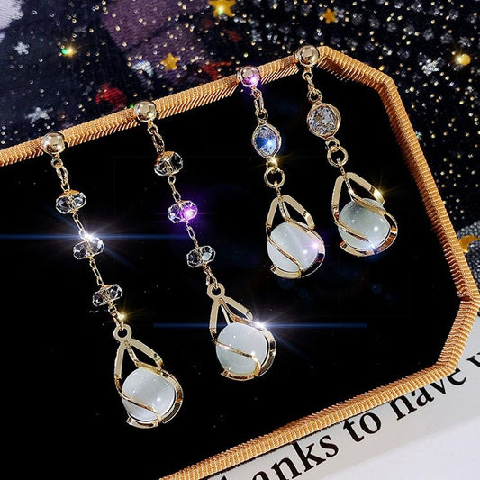 Crystal opal earrings-Jewearrings