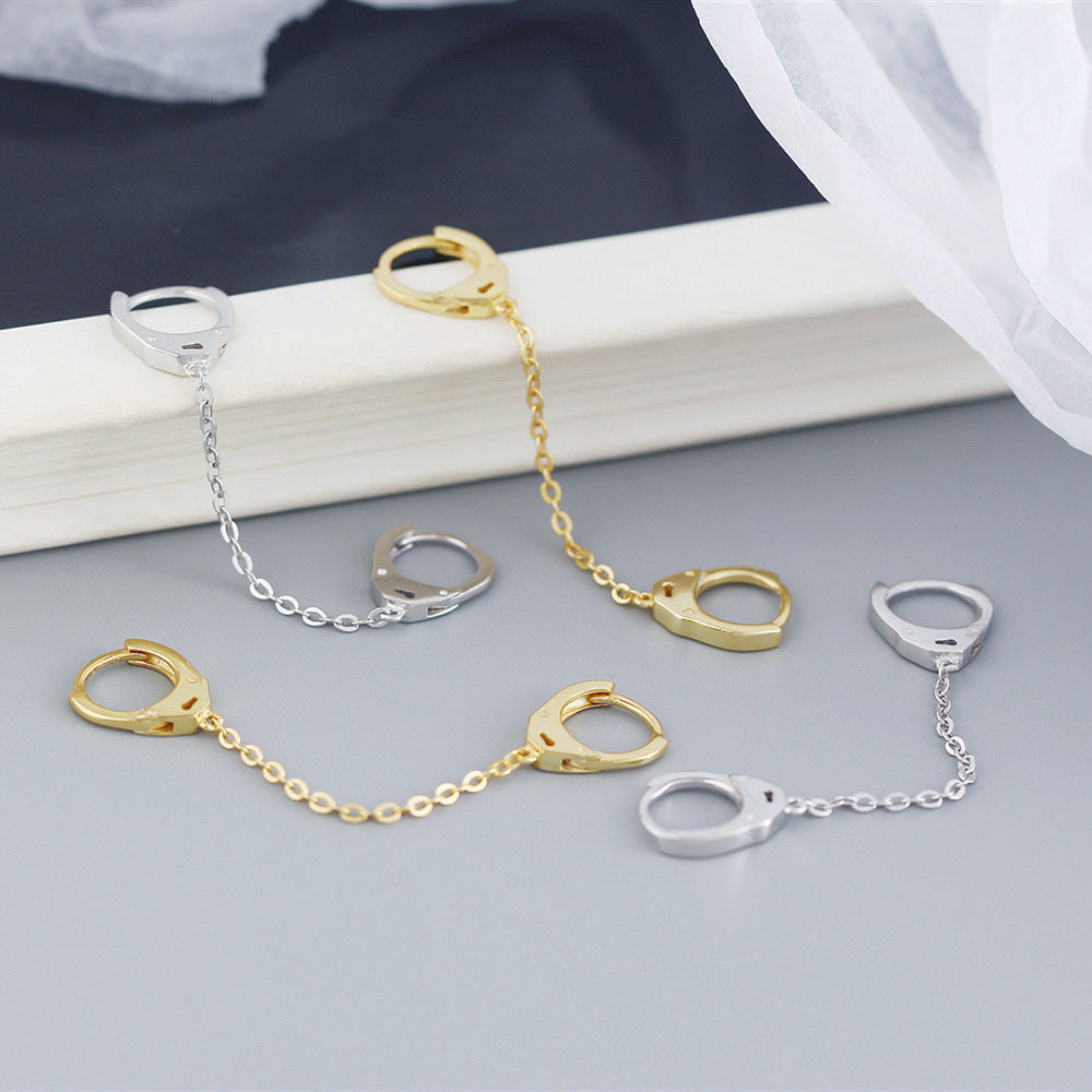 S925 Sterling Silver Chain Earrings-Jewearrings