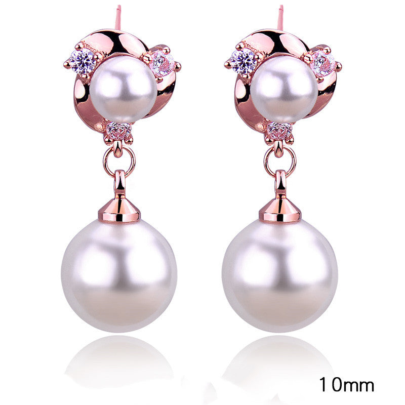 Style Tassel Clip Sterling Silver Pearl Earrings For Women-Jewearrings