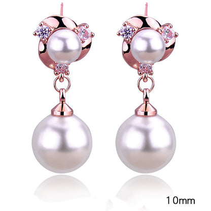 Style Tassel Clip Sterling Silver Pearl Earrings For Women-Jewearrings