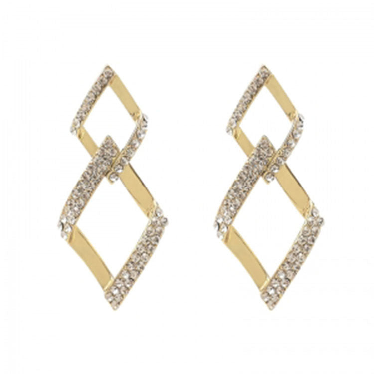 Silver Needle Full Diamond Love Earrings Korean Fashion Temperament-Jewearrings