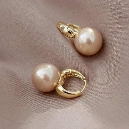 Large Pearl Earrings Simple Double-sided Ear Clip-Jewearrings