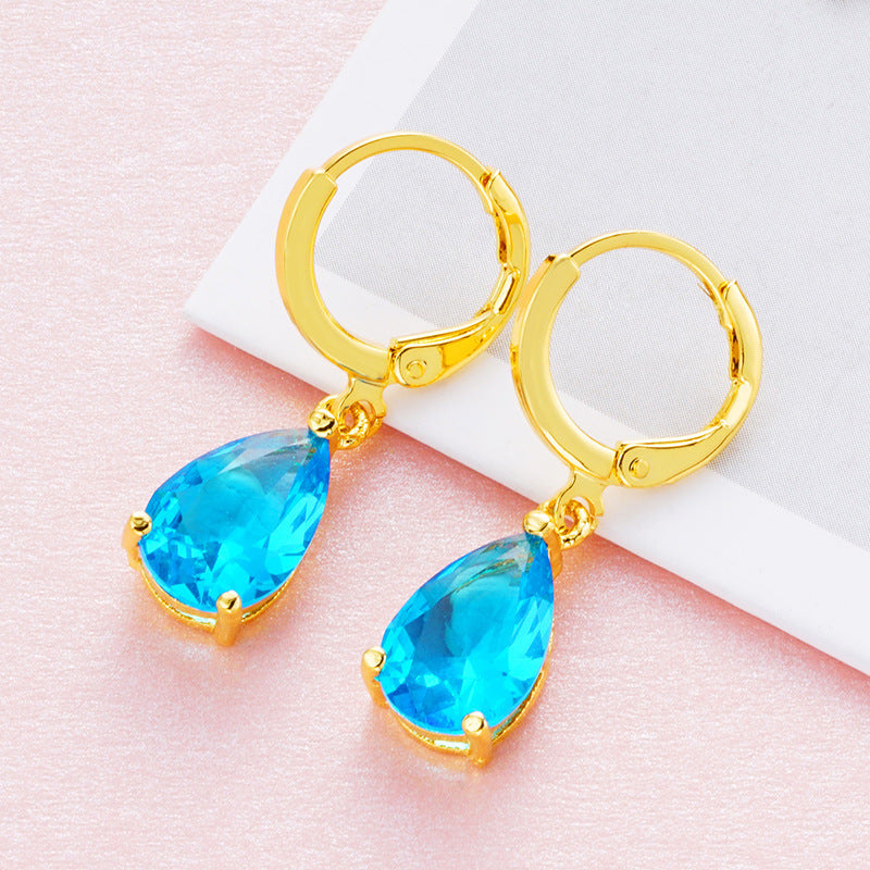 Women's 24K Gold-plated Zircon Earrings-Jewearrings