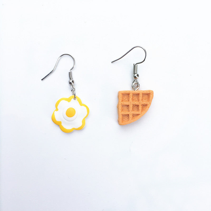 Asymmetrical earrings fun food ear clip-Jewearrings