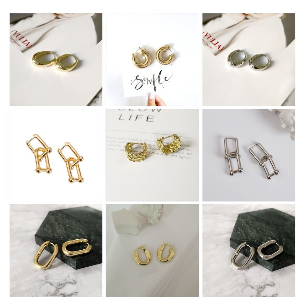 Temperament ear hoop earrings-Jewearrings