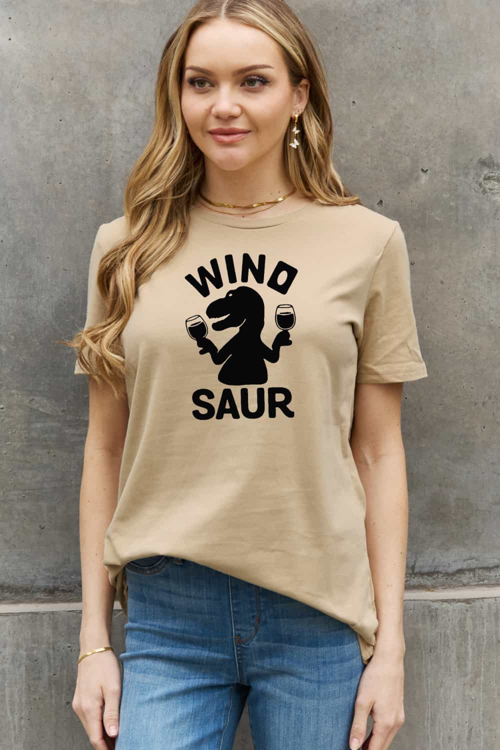 Simply Love Full Size WINOSAUR Graphic Cotton T-Shirt-Jewearrings