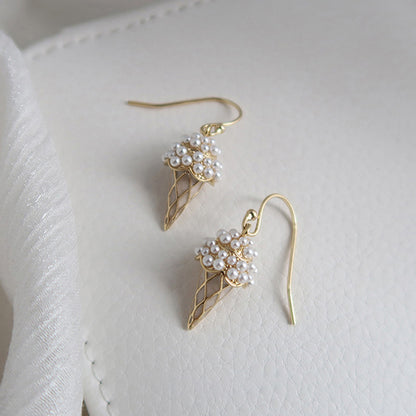 Simple pearl ice cream earrings-Jewearrings