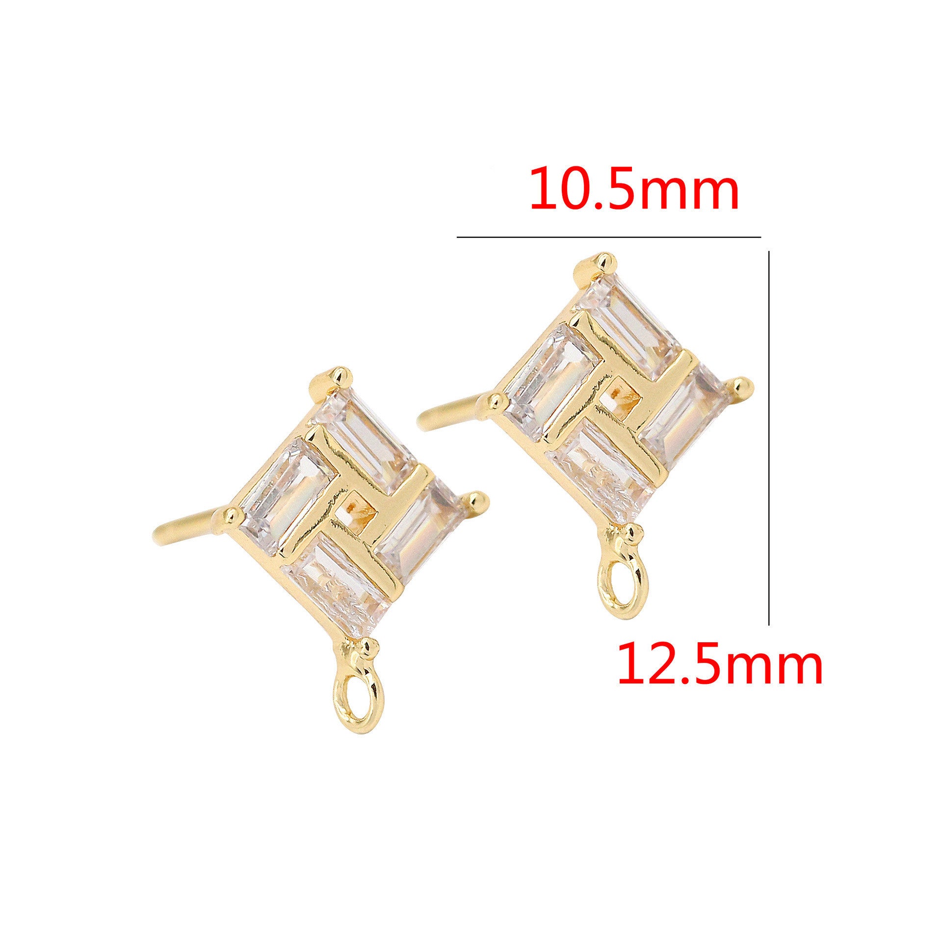 Stone Plated 14K Real Gold Earrings-Jewearrings