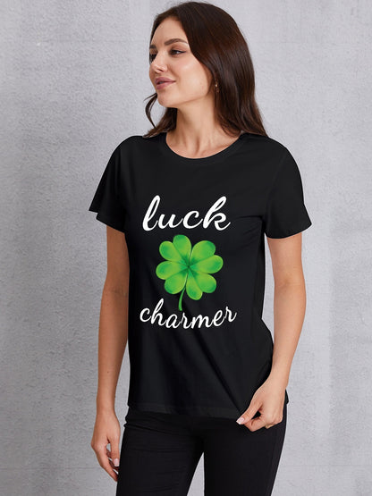 LUCK CHARMER Round Neck T-Shirt-Jewearrings