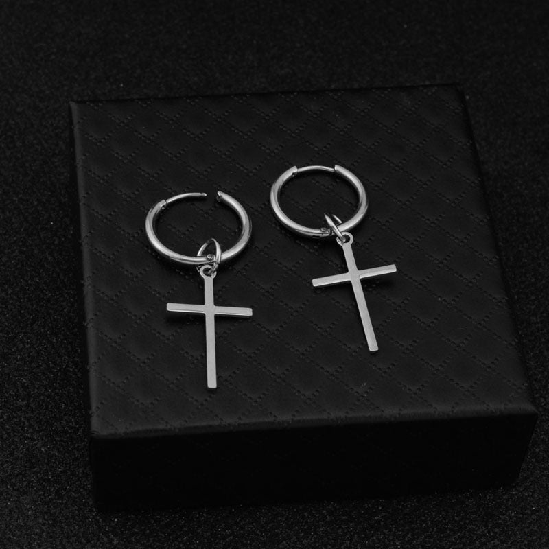 Cross stud earrings-Jewearrings