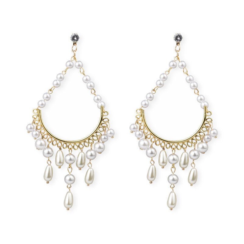 Water drop imitation pearl earrings women-Jewearrings