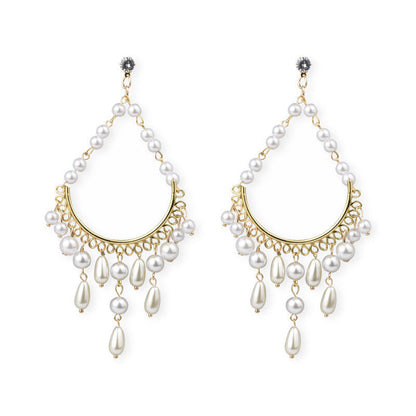 Water drop imitation pearl earrings women-Jewearrings