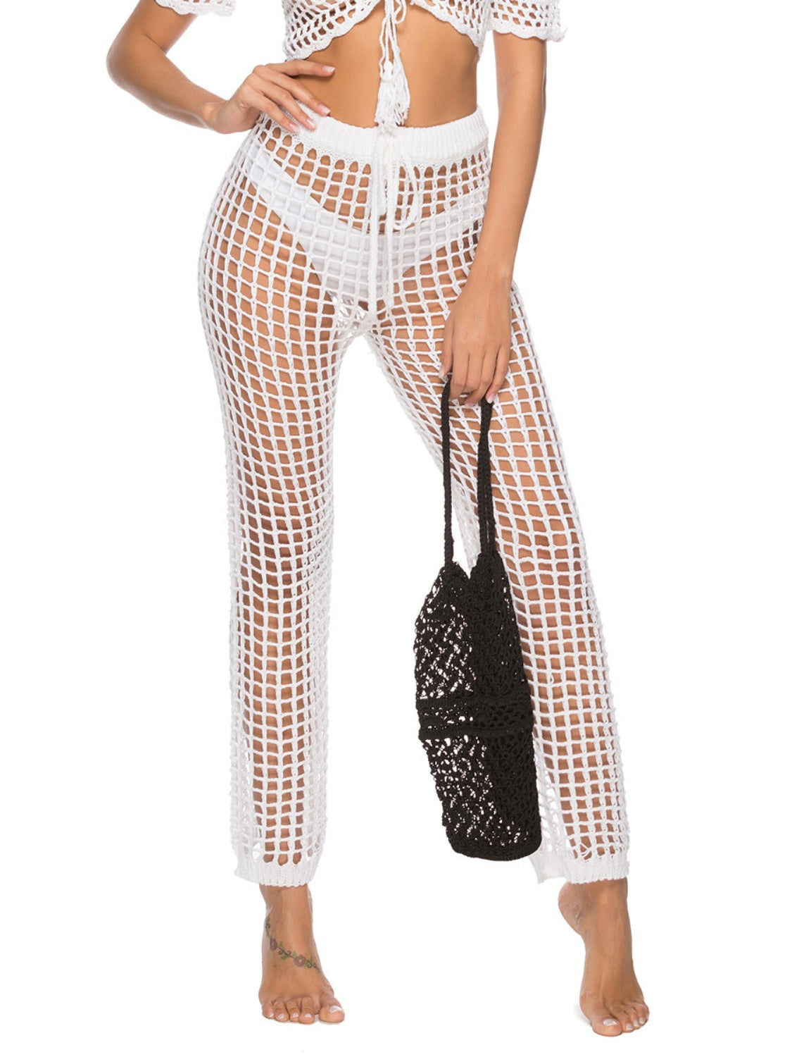 Cutout High Waist Swim Pants-Jewearrings