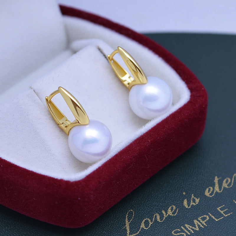 Women's Fashion Simple Geometric Pearl Earrings-Jewearrings