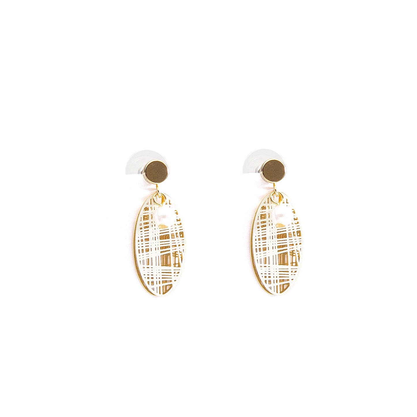 Mesh imitation pearl earrings-Jewearrings