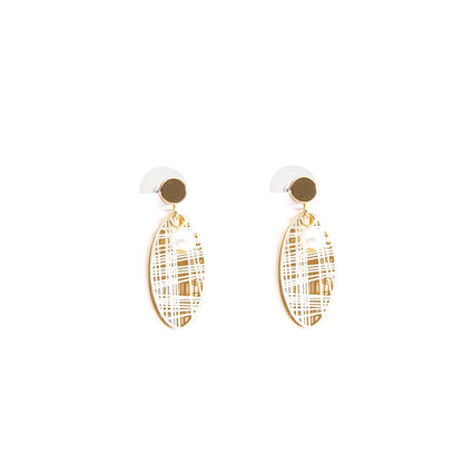 Mesh imitation pearl earrings-Jewearrings