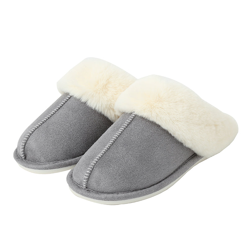 Faux Suede Center Seam Slippers-Jewearrings