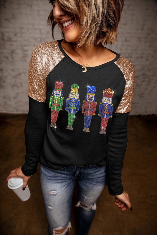 Sequin Nutcracker Long Sleeve Sweatshirt-Jewearrings