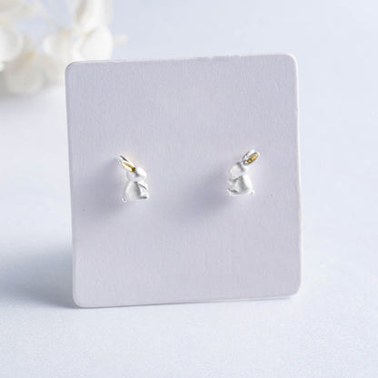 Sterling Silver Little White Rabbit Earrings All Body Silver Cute Rabbit-Jewearrings