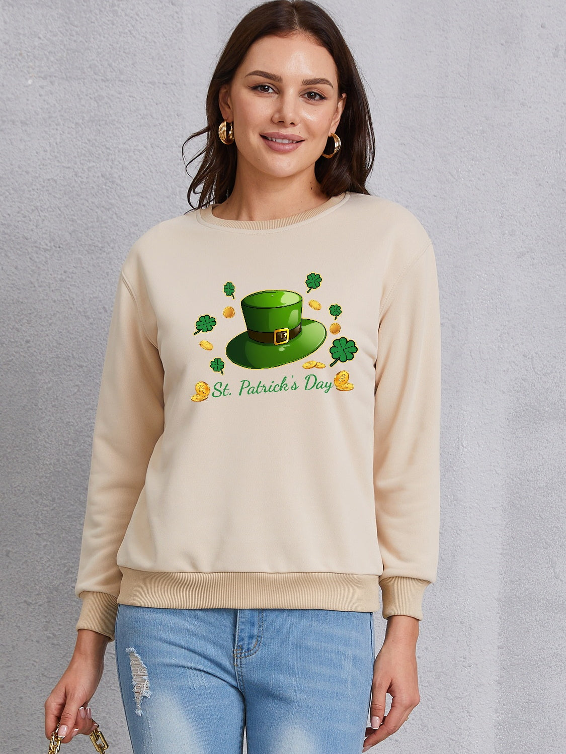 ST. PATRICK'S DAY Round Neck Sweatshirt-Jewearrings