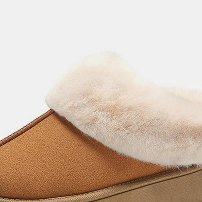 Furry Chunky Platform Slippers-Jewearrings