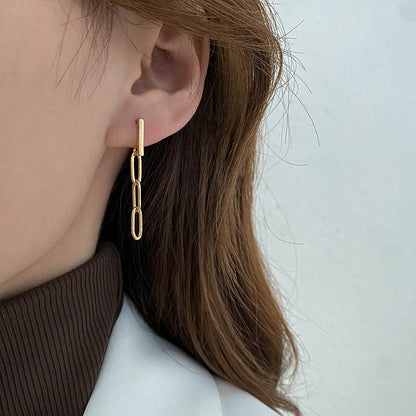 Stud Trendy Paper Clip Earrings-Jewearrings