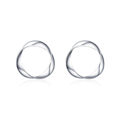 S925 Sterling Silver Simple And Glossy Individual Earrings-Jewearrings