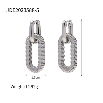 Women's Fashion Stainless Steel Chain Dangle Earrings-Jewearrings