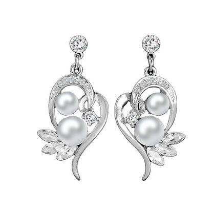 Two-piece pearl necklace and earrings-Jewearrings