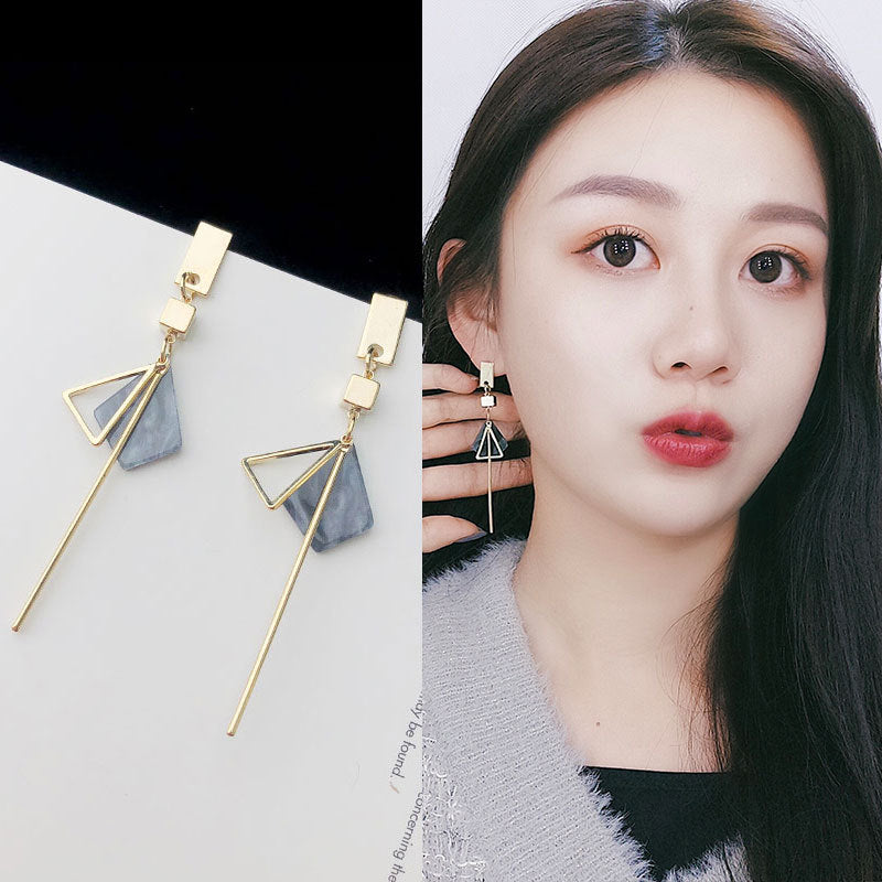 Long style stylish earrings web celebrity earrings with silver needle earrings-Jewearrings