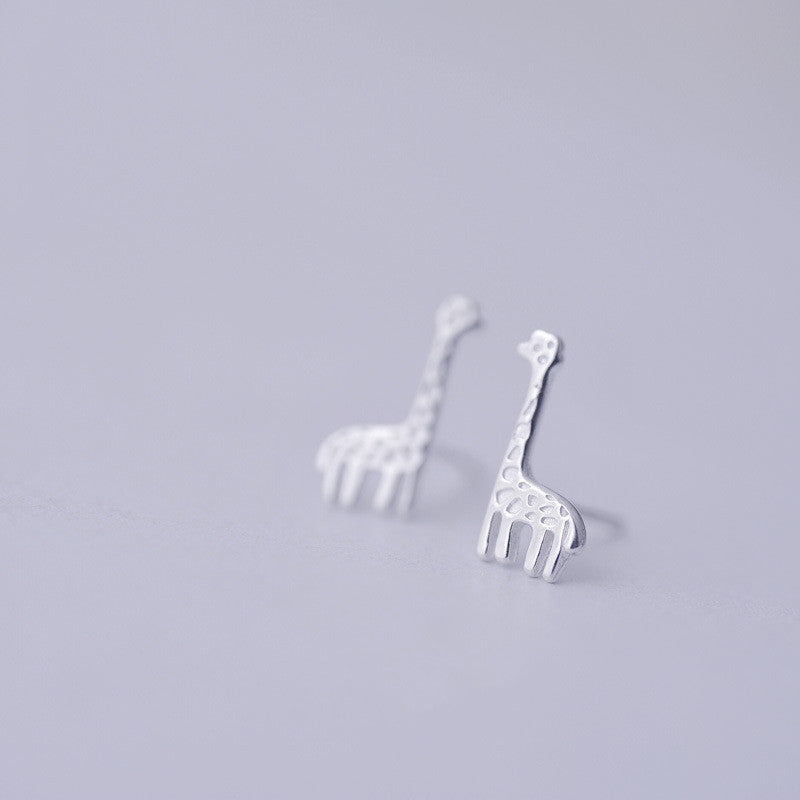 S925 Sterling Silver Lovely Sweet Style Exquisite Giraffe Shape Earrings-Jewearrings