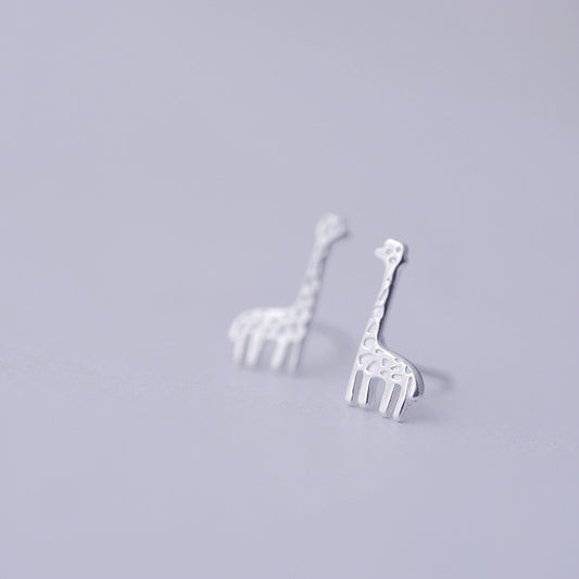 S925 Sterling Silver Lovely Sweet Style Exquisite Giraffe Shape Earrings-Jewearrings