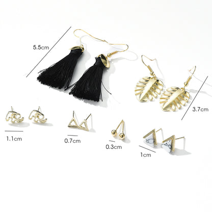 Pearl zircon earrings set-Jewearrings