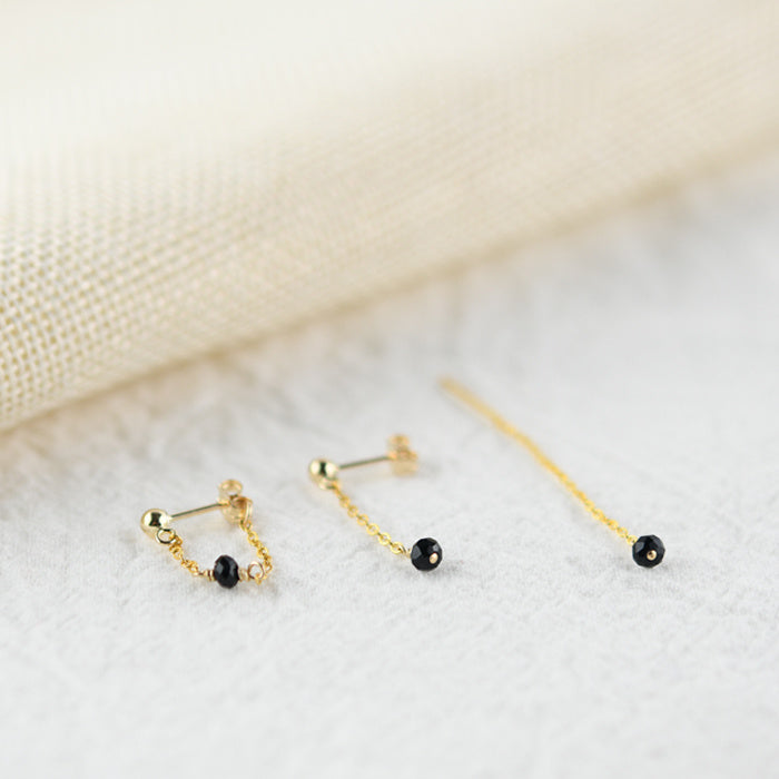 Temperament ear line female 4K gold earrings-Jewearrings