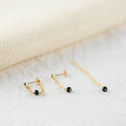 Temperament ear line female 4K gold earrings-Jewearrings