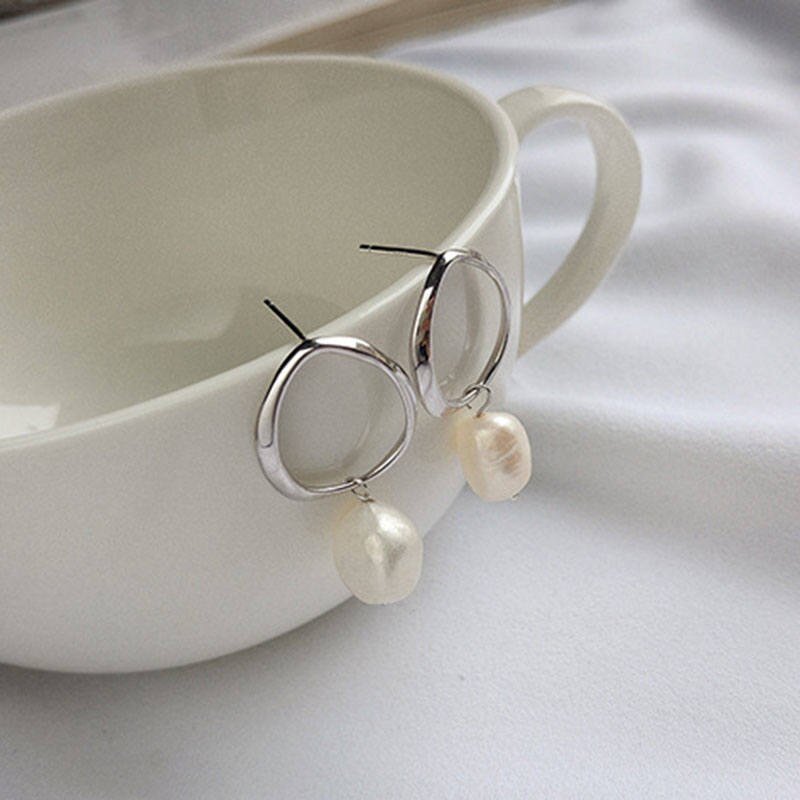 S925 sterling silver earrings pearl earrings-Jewearrings