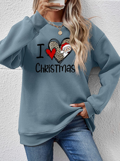 CHRISTMAS Graphic Round Neck Sweatshirt-Jewearrings