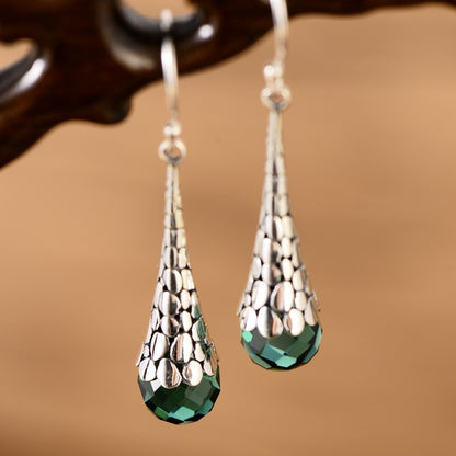 S925 Sterling Silver Drop Earrings With Retro Temperament-Jewearrings