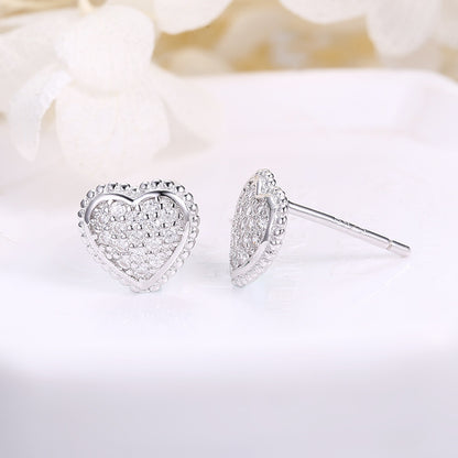 S925 Sterling Silver Heart Earrings-Jewearrings