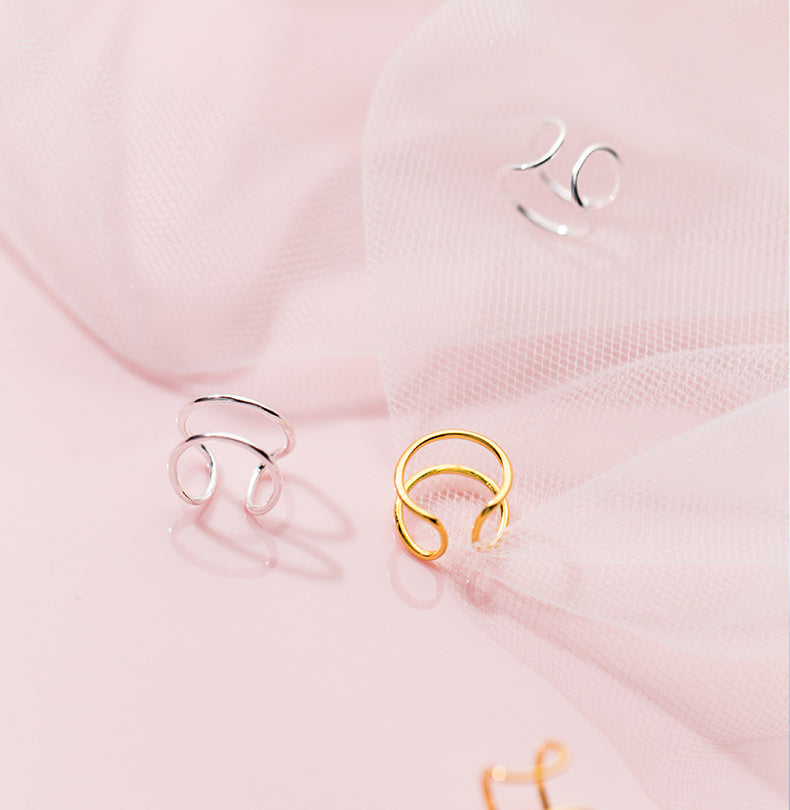 Double-layer line ear clip without pierced earrings-Jewearrings