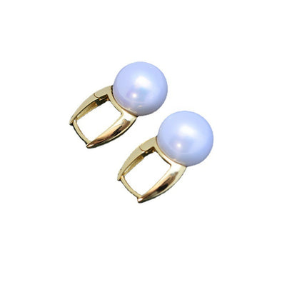 Women's Fashion Simple Geometric Pearl Earrings-Jewearrings